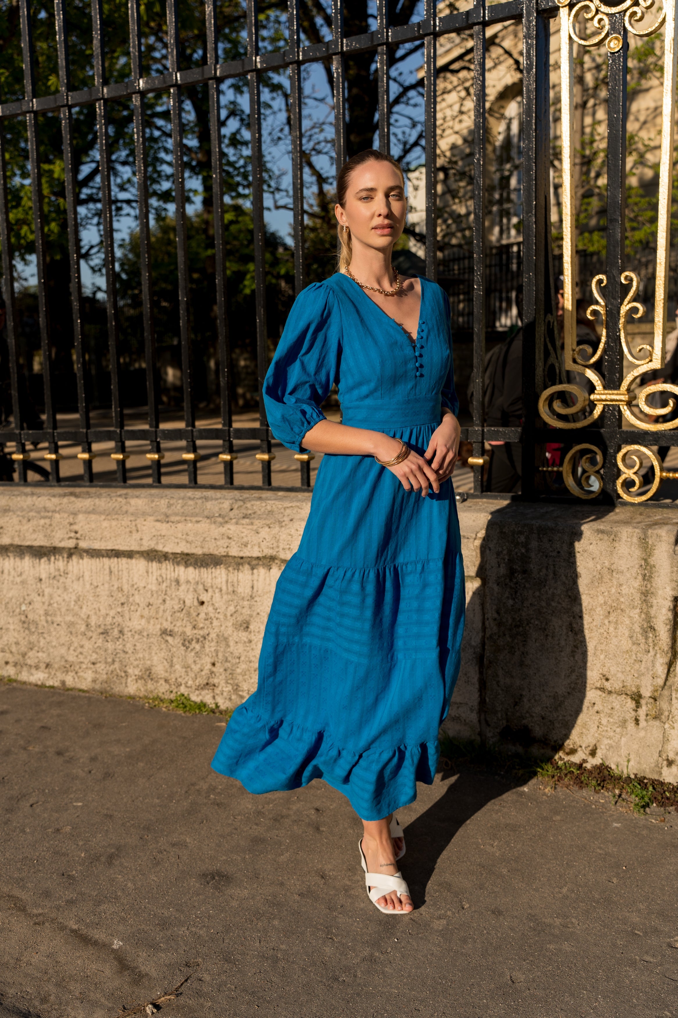 Robe longue Taylor en coton ajouré