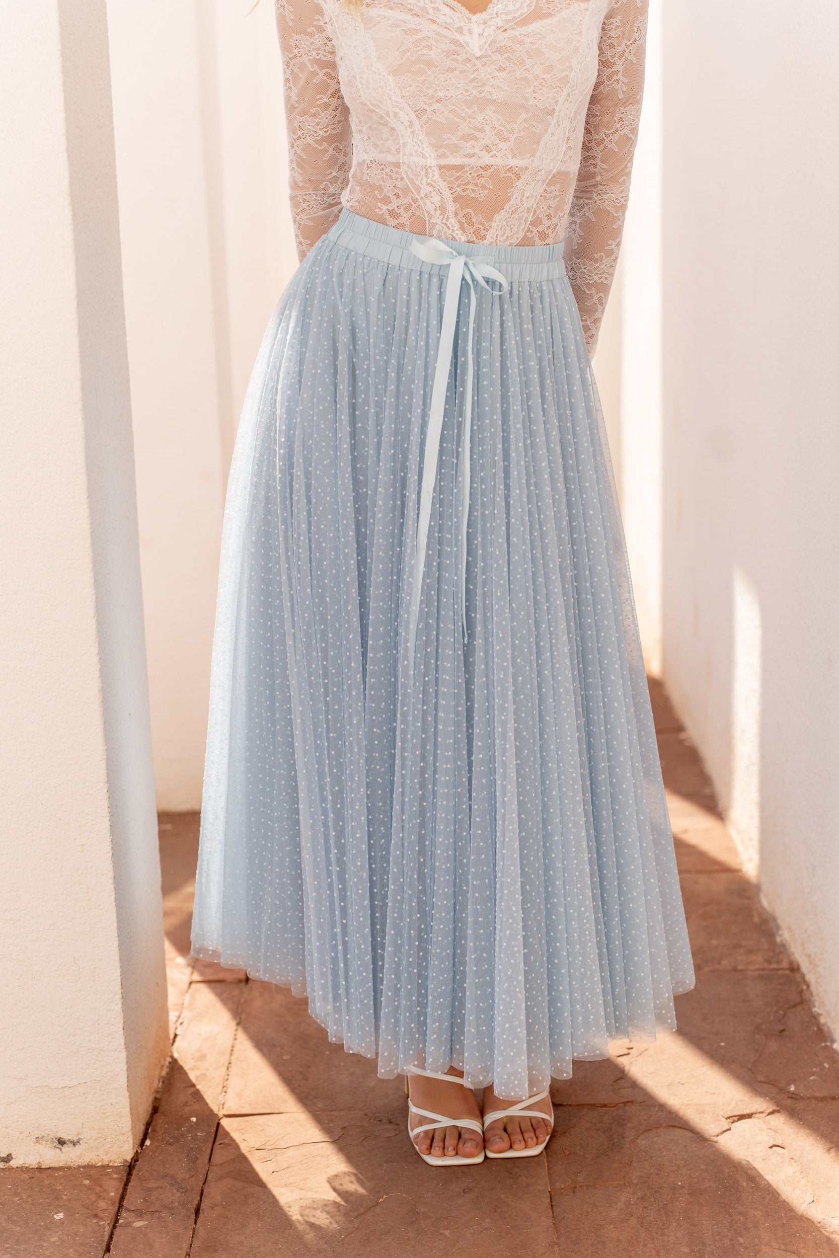 Jupe Aria en tulle plumetis à pois