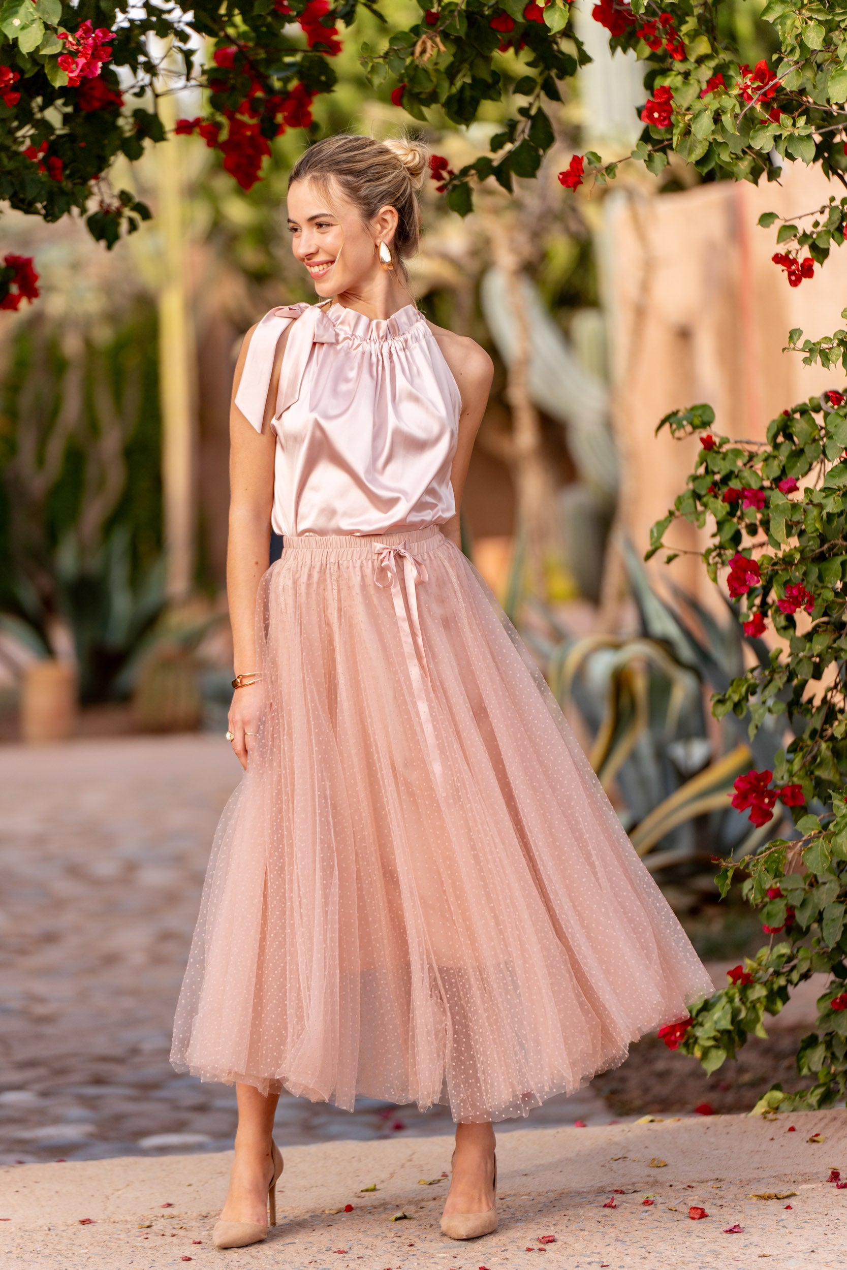 Jupe Aria en tulle plumetis à pois