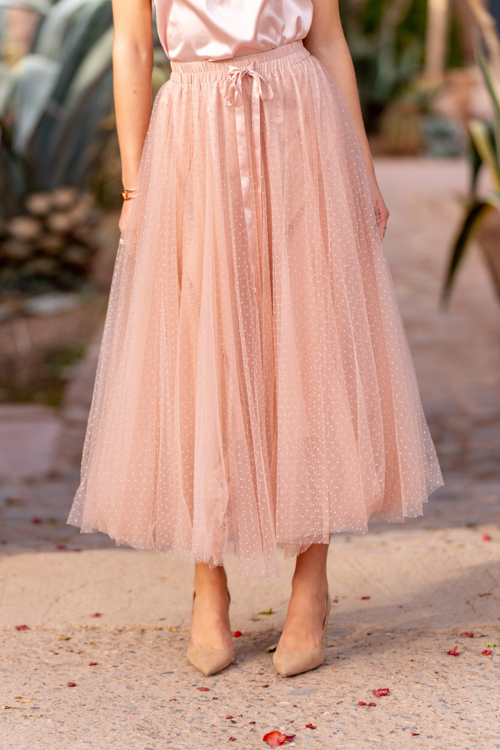 Jupe Aria en tulle plumetis à pois