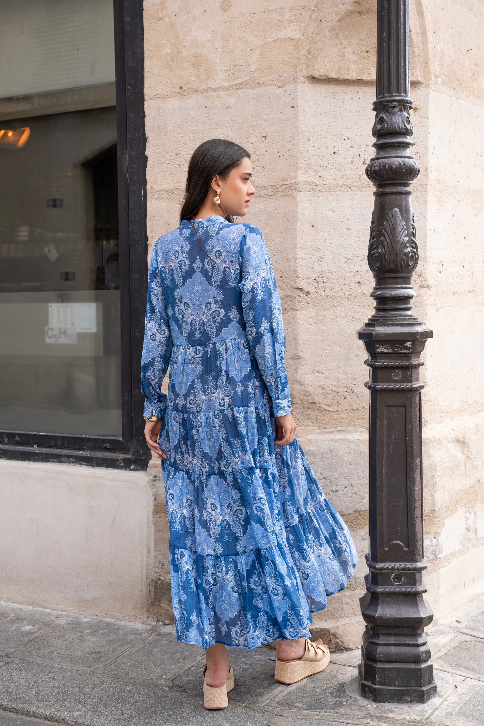 Robe longue imprimée fleurie Marbella