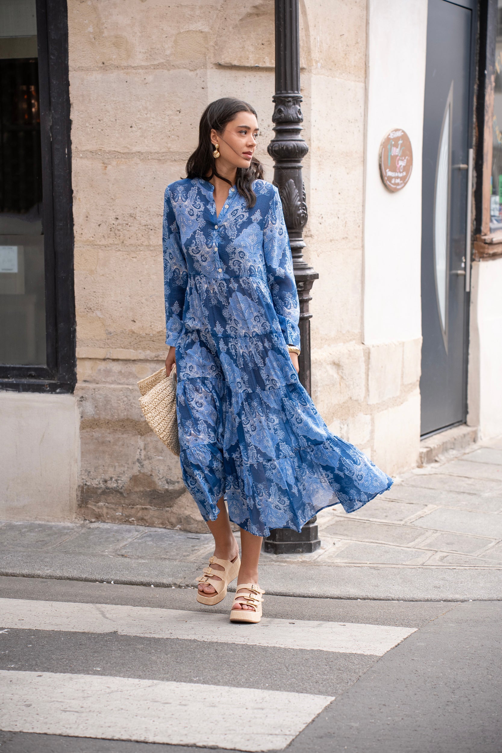 Robe longue imprimée fleurie Marbella
