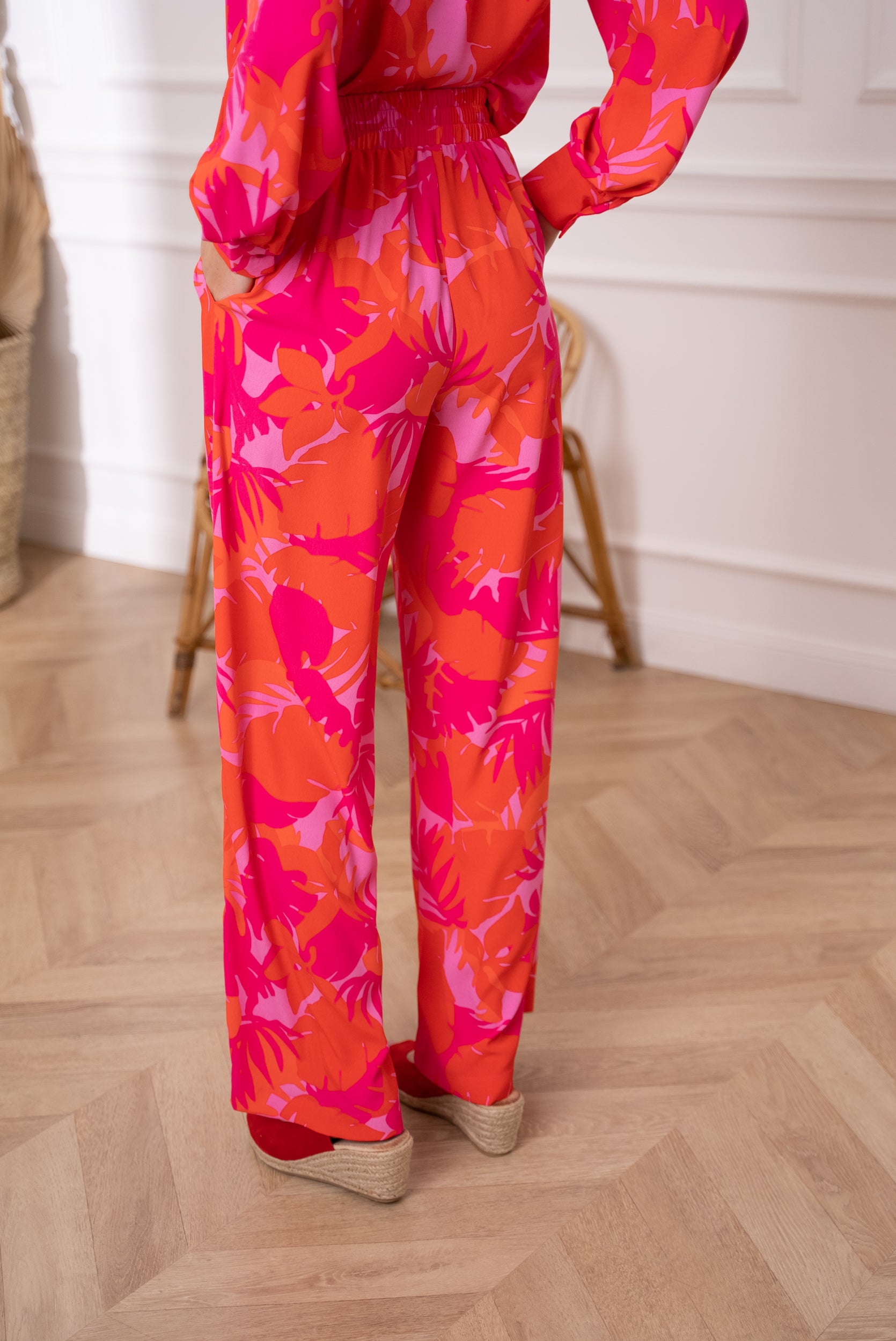 Pantalon palazzo imprimé Palm Springs