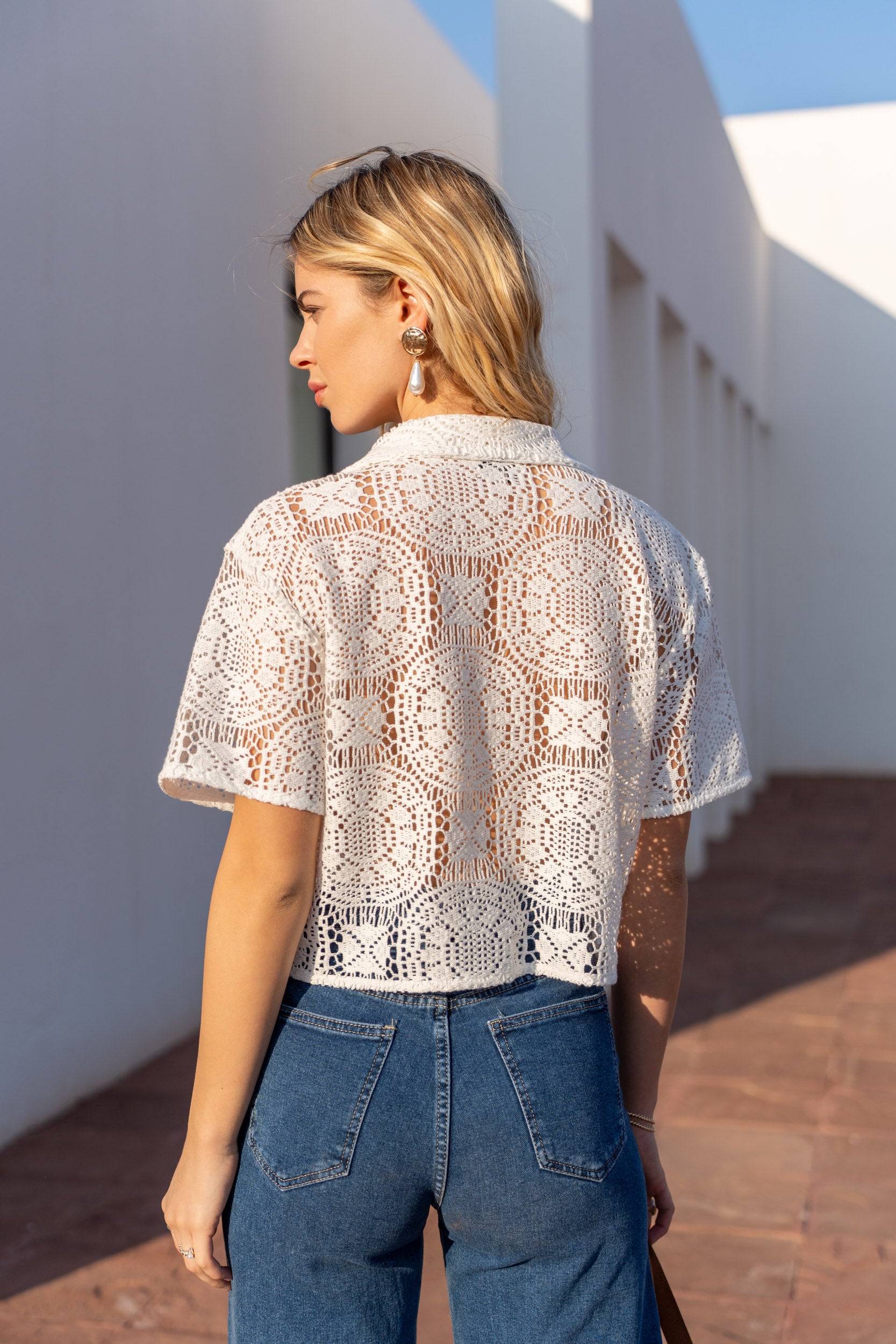 Gilet crochet Jenna avec poches plaquées
