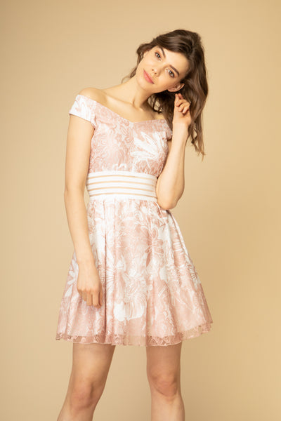 Robe patineuse online rose