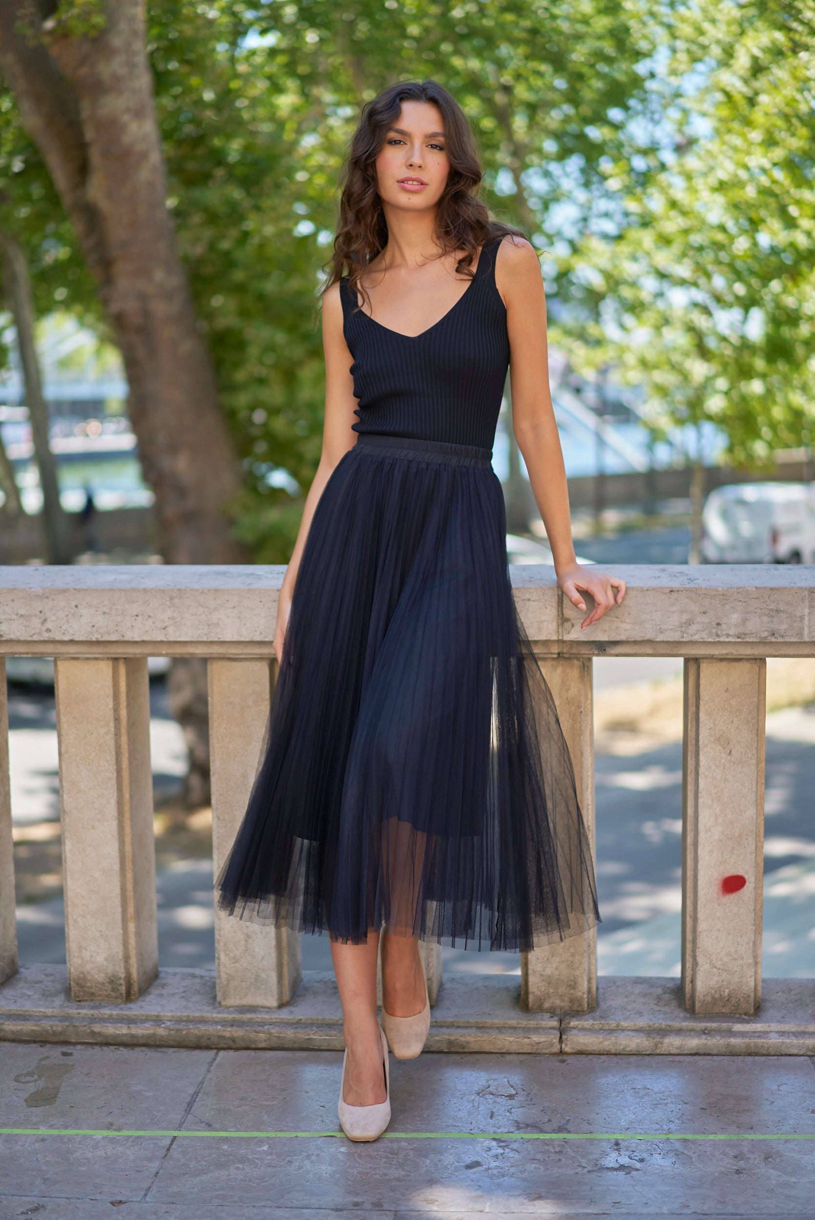 Jupe plissee Eva en tulle