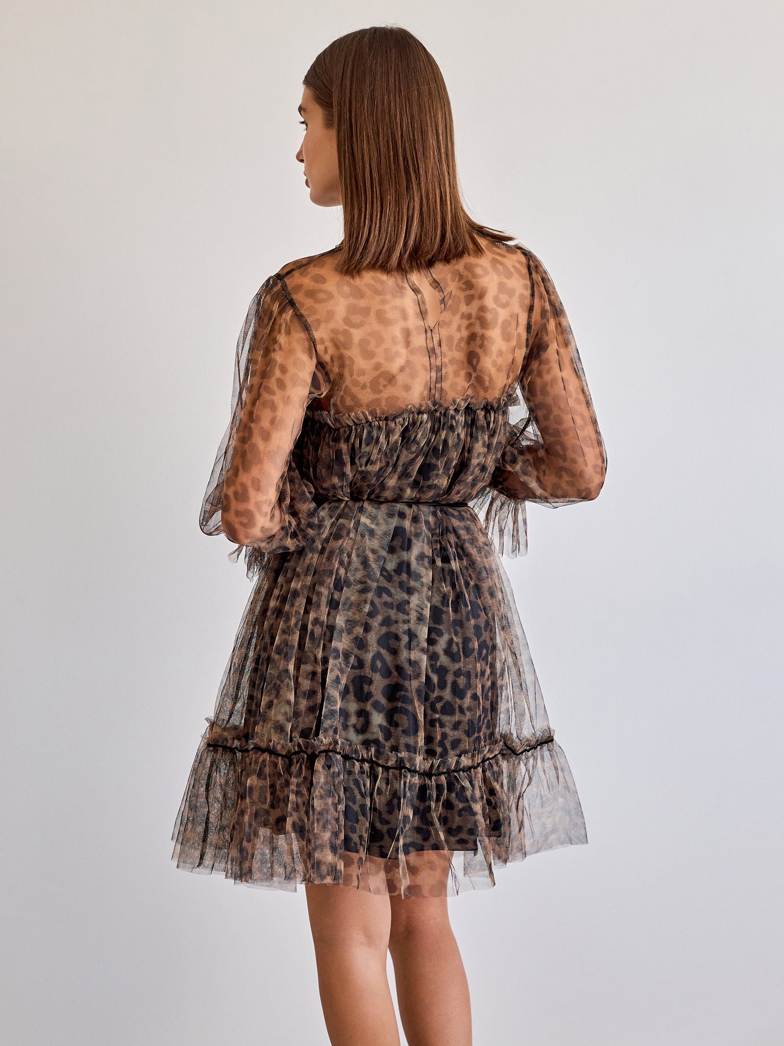 Iris Dress in Leopard Tulle