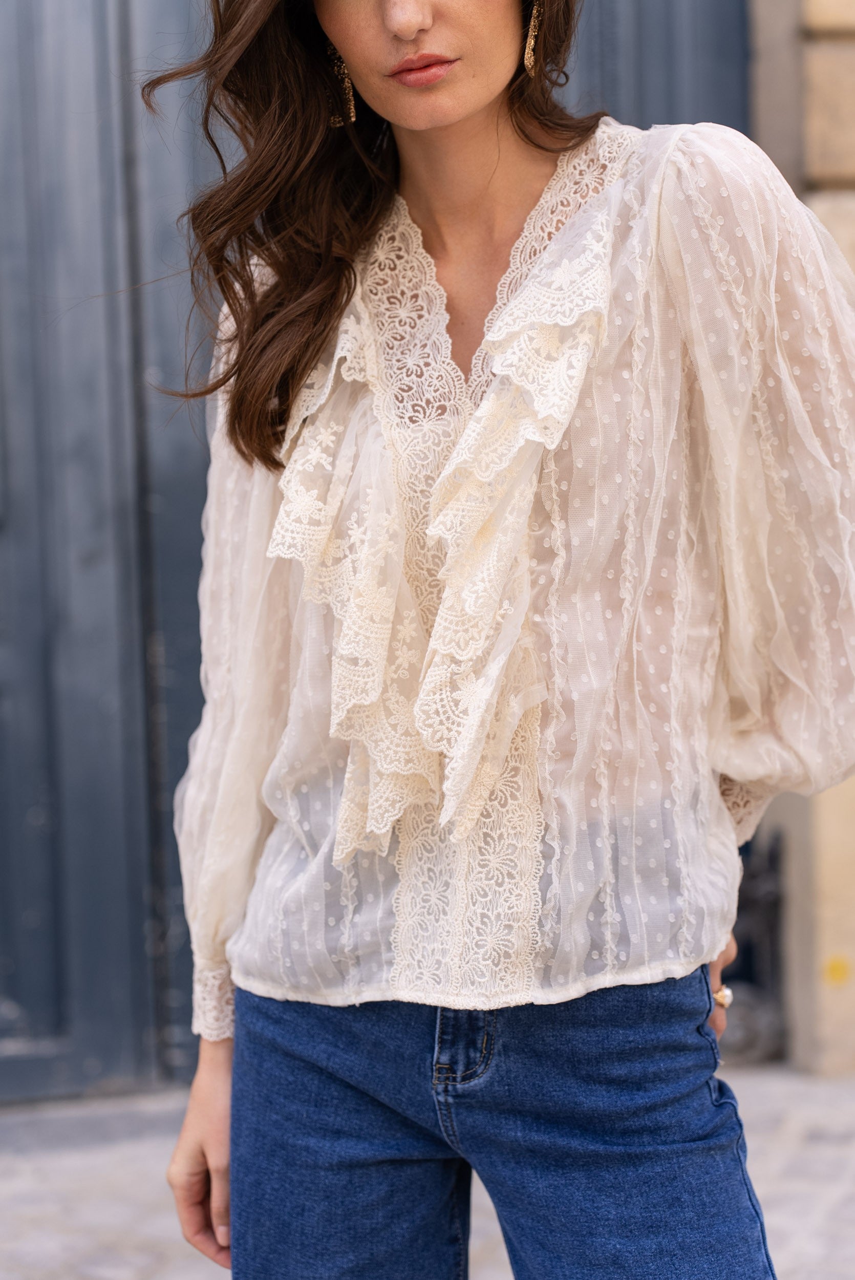 Blouse Jeanne col froufrou