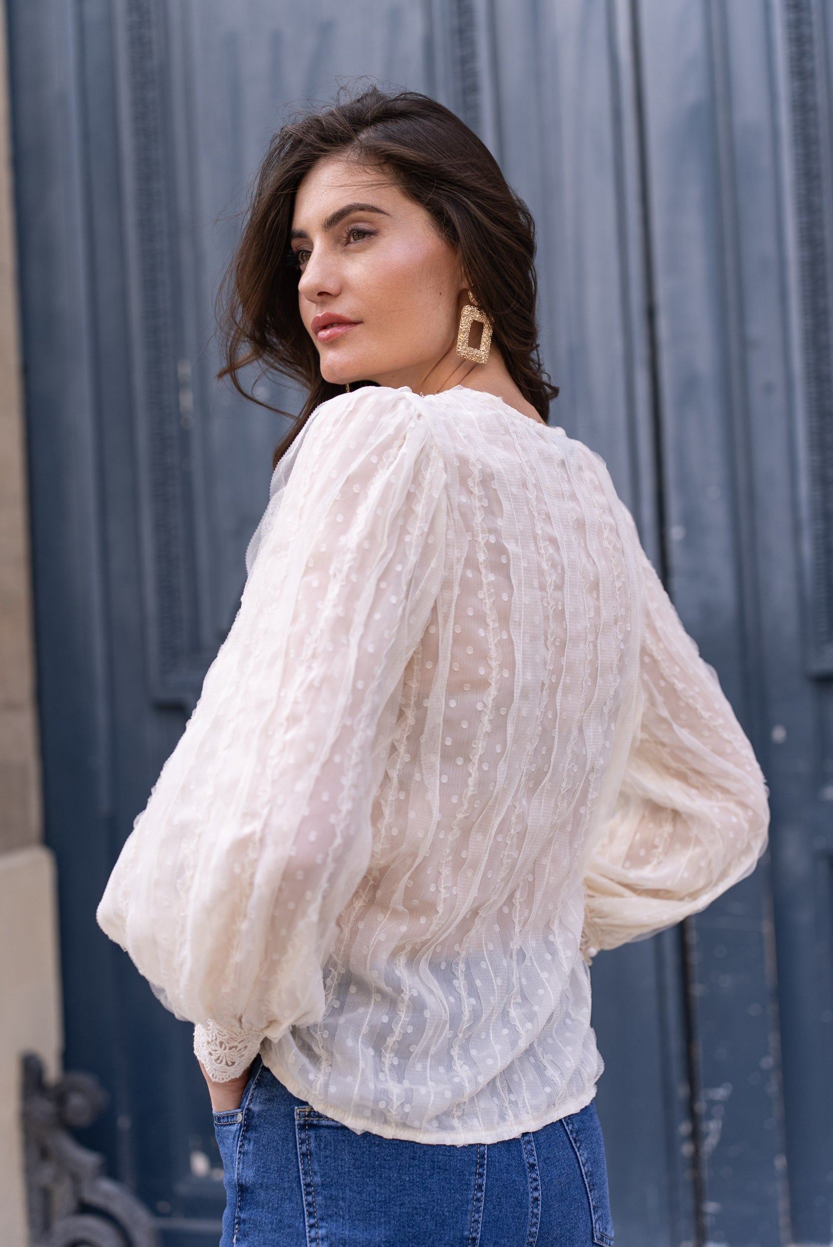 Ariane turtleneck lace blouse 