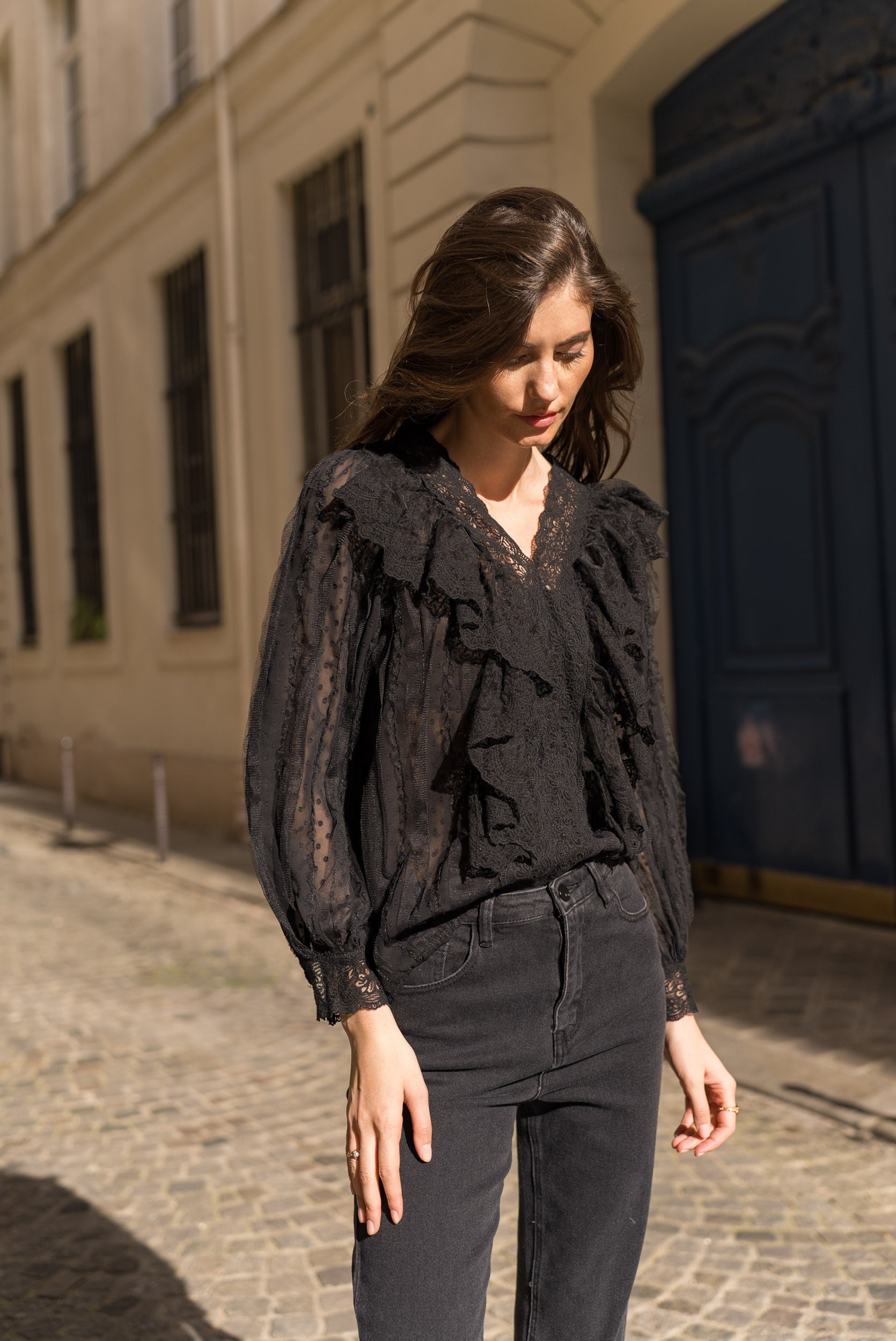 Ariane turtleneck lace blouse 