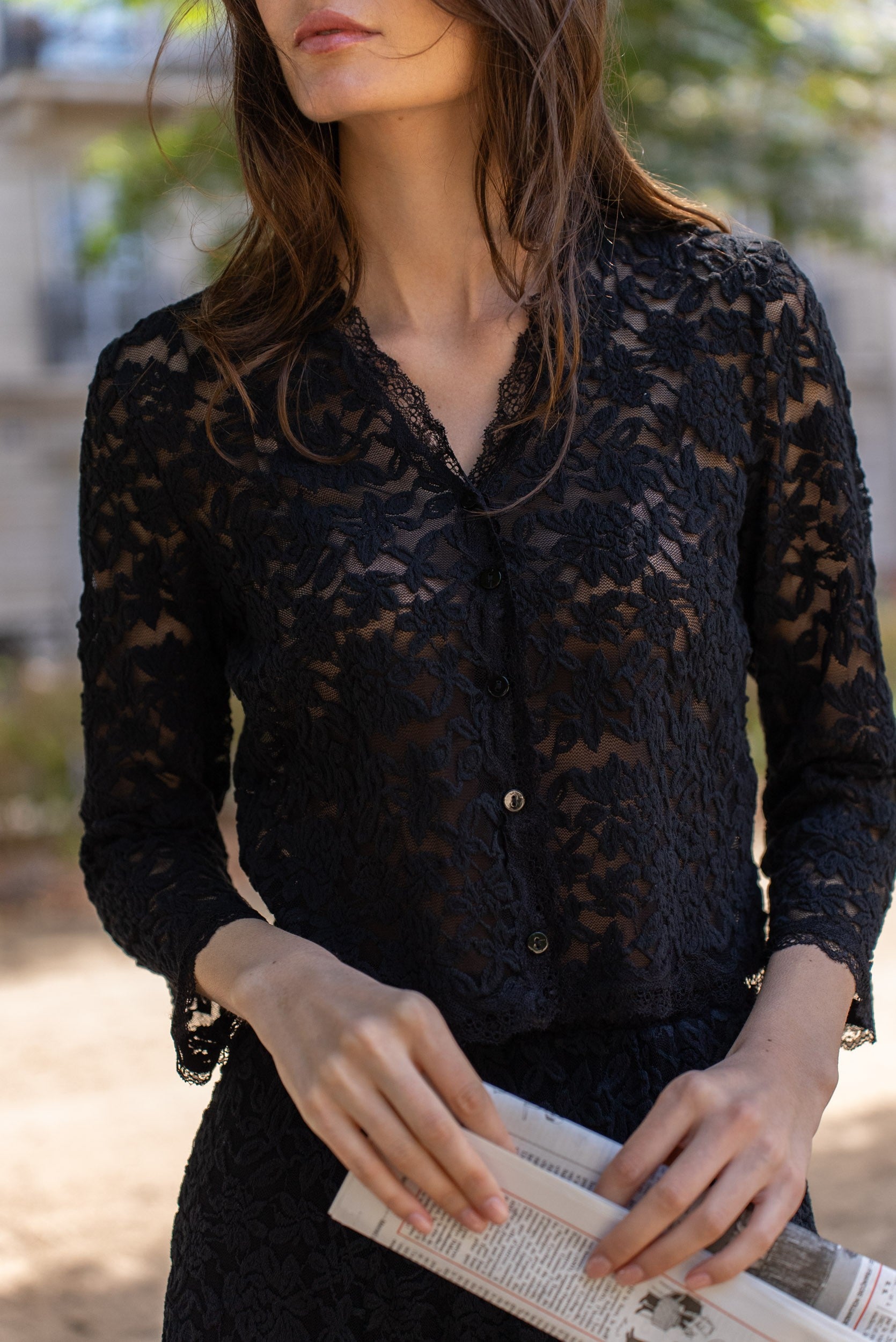 Ariane turtleneck lace blouse 