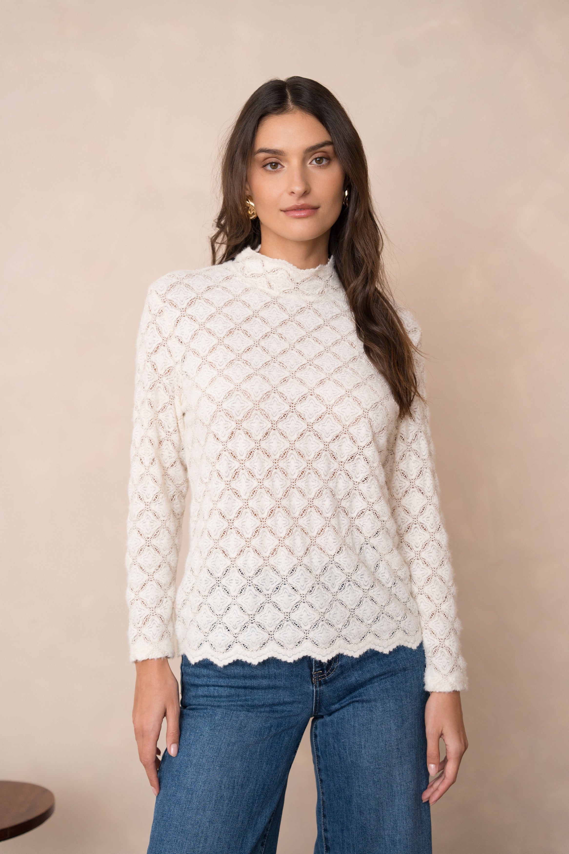 Blouse en maille ajourée