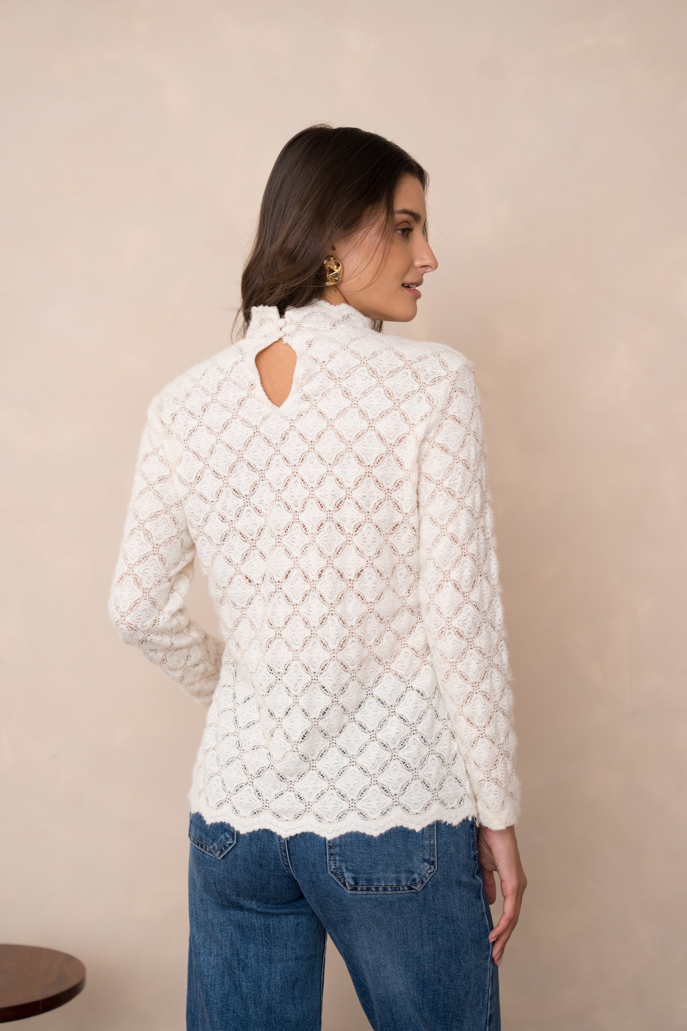 Blouse en maille ajourée