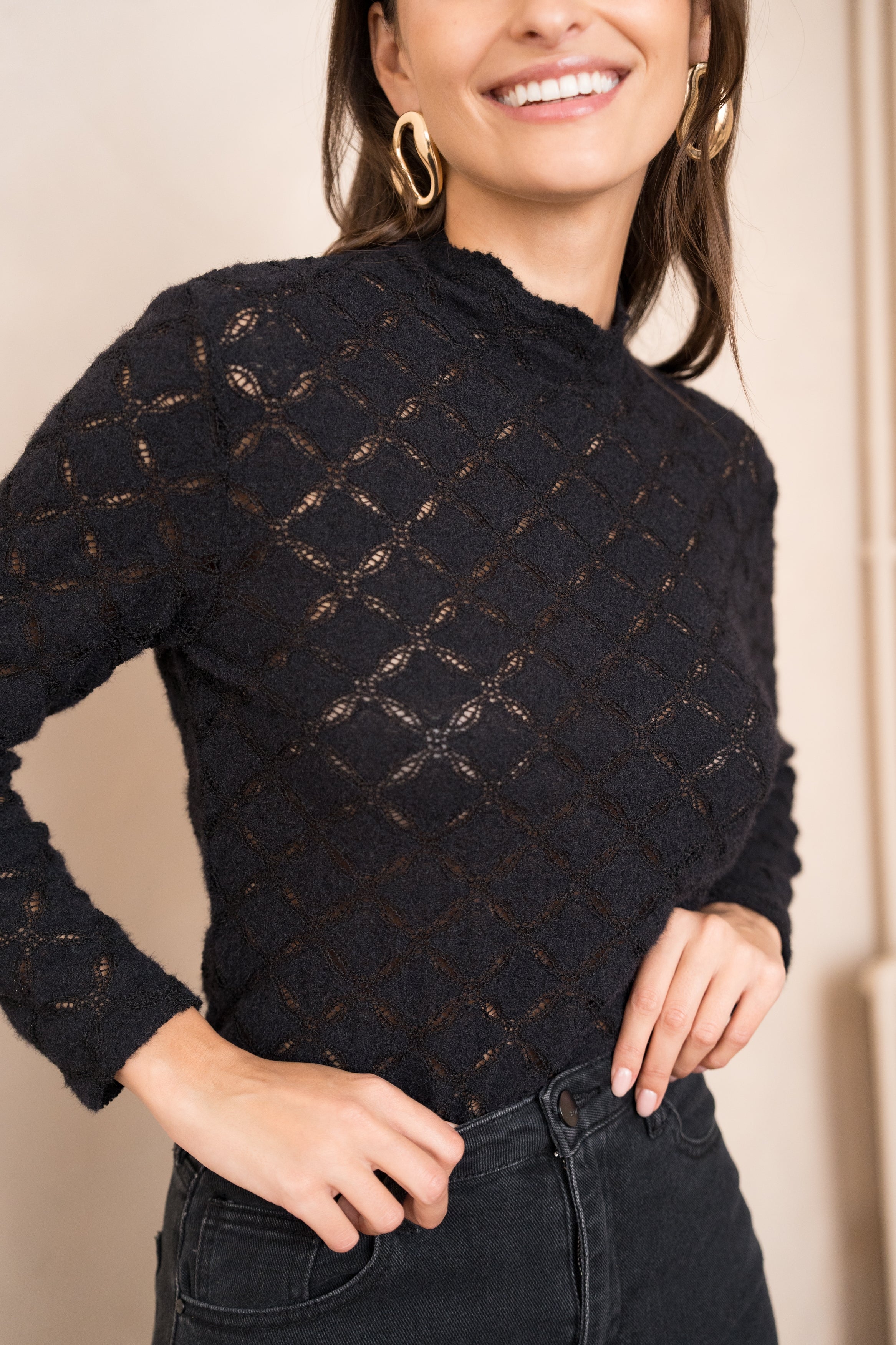 Blouse en maille ajourée