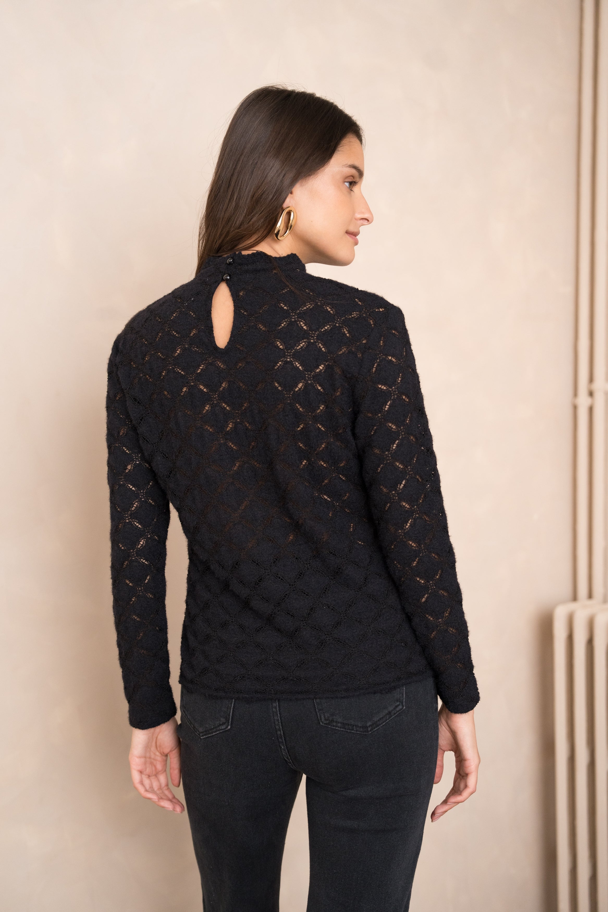 Blouse en maille ajourée