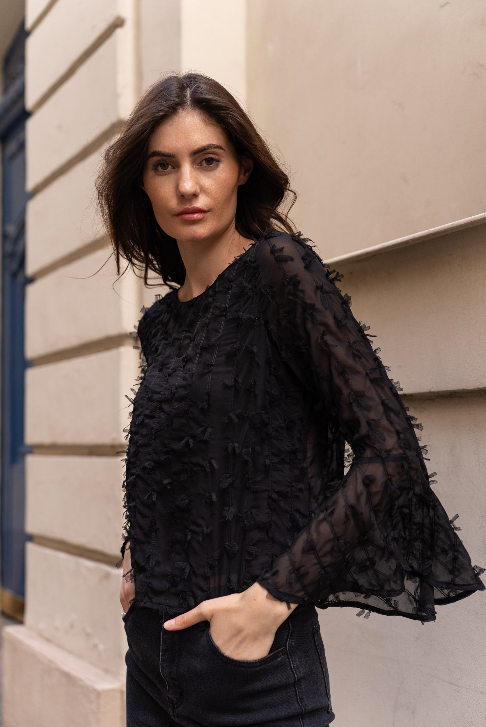 Ariane turtleneck lace blouse 