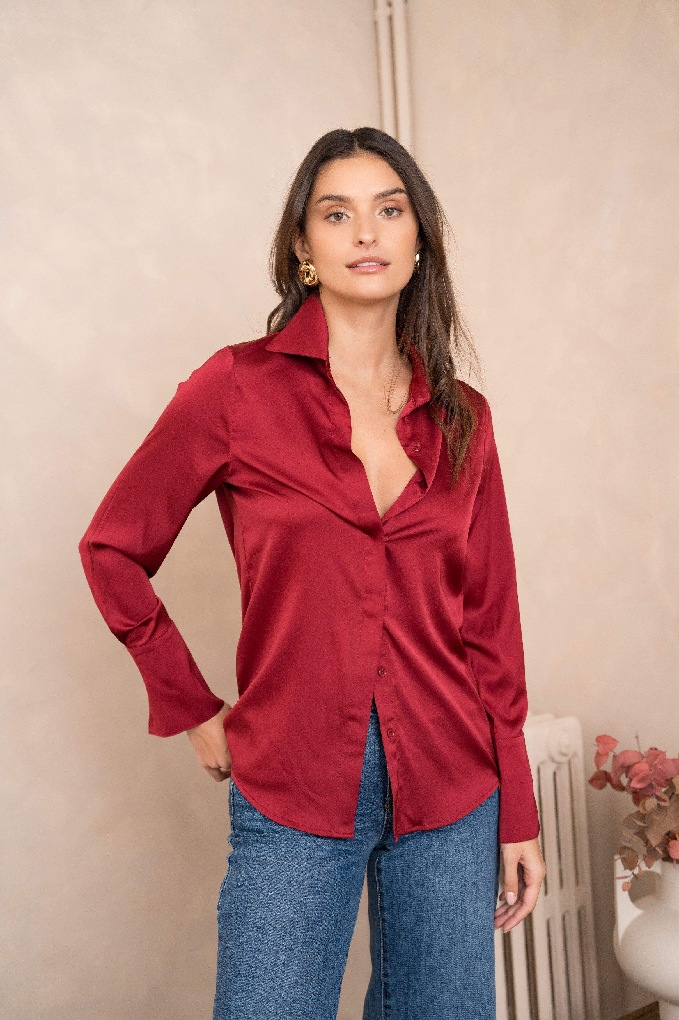 Lea satin shirt