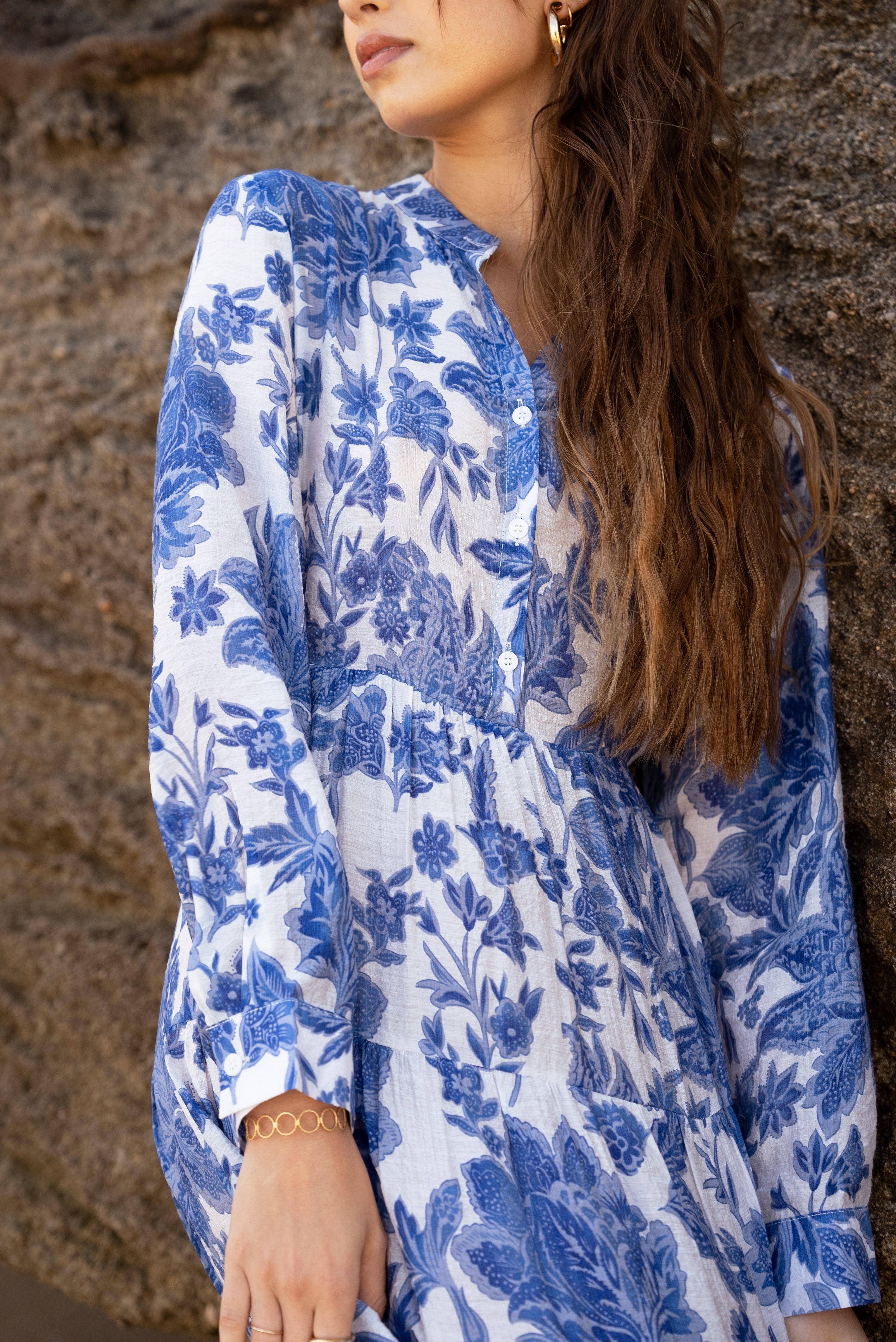 Robe longue imprimée fleurie Marbella