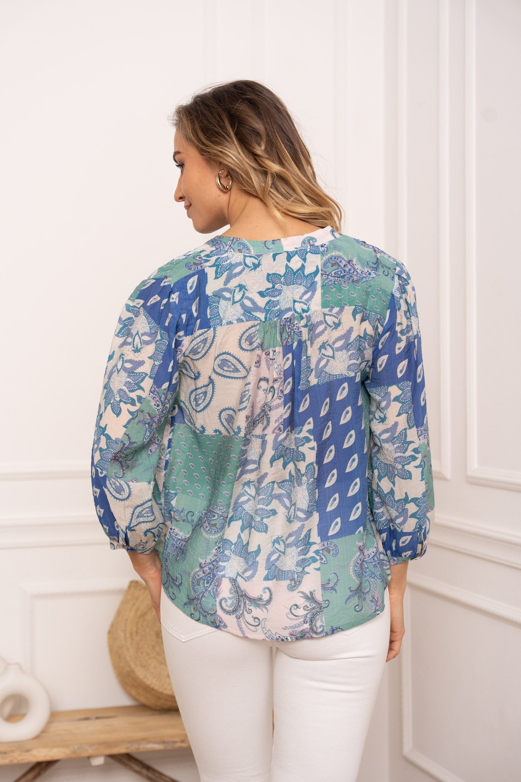 Eléna shirt in floral printed silk