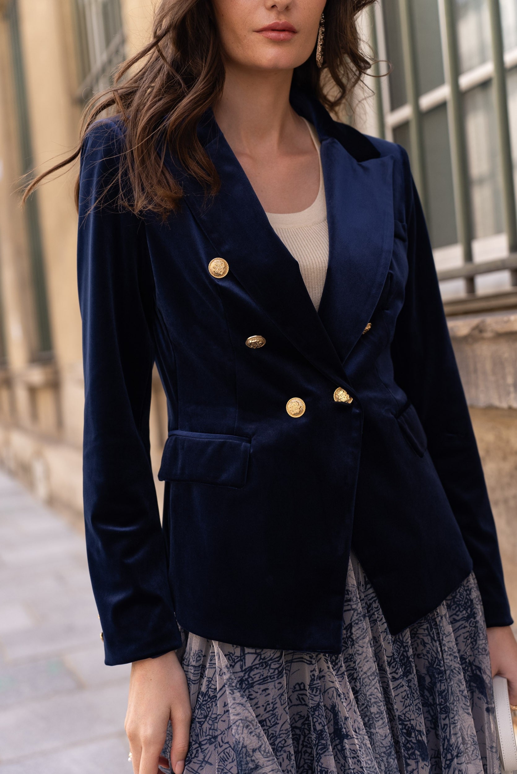 Gabrielle Velvet Blazer Jacket