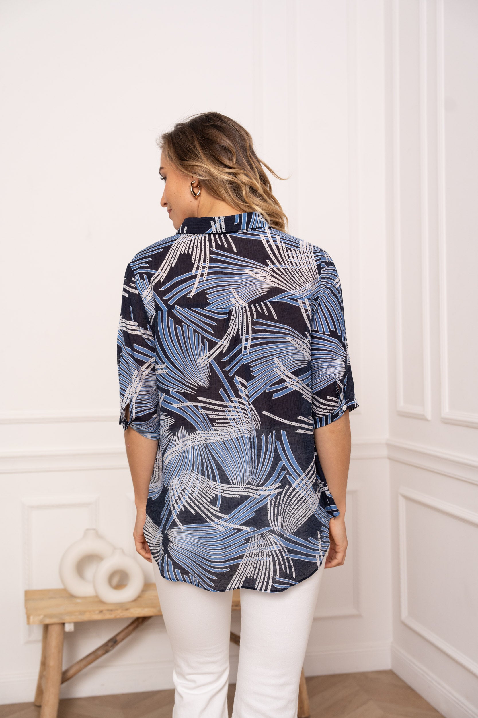 Eléna shirt in floral printed silk