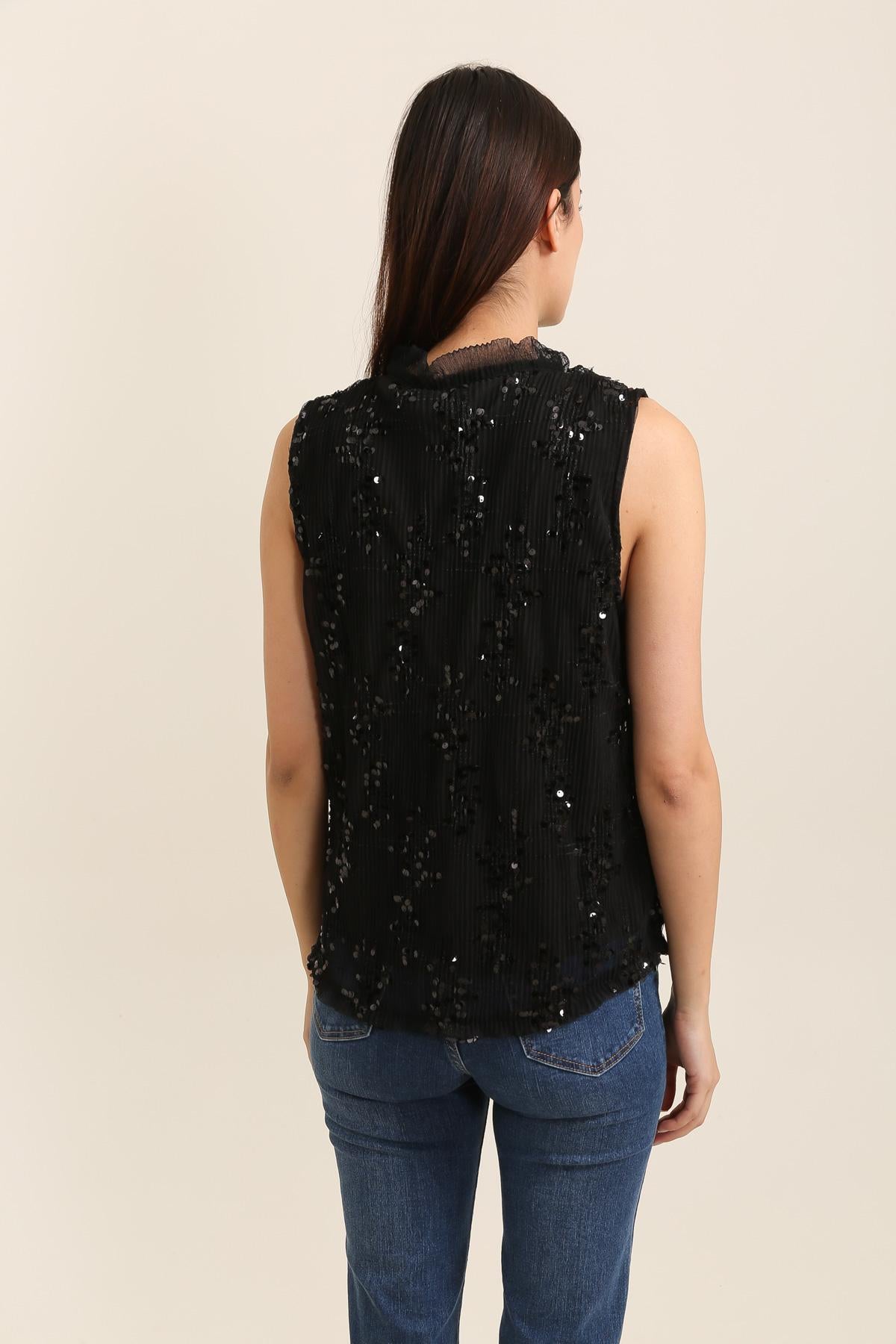 Top débardeur orné de paillettes