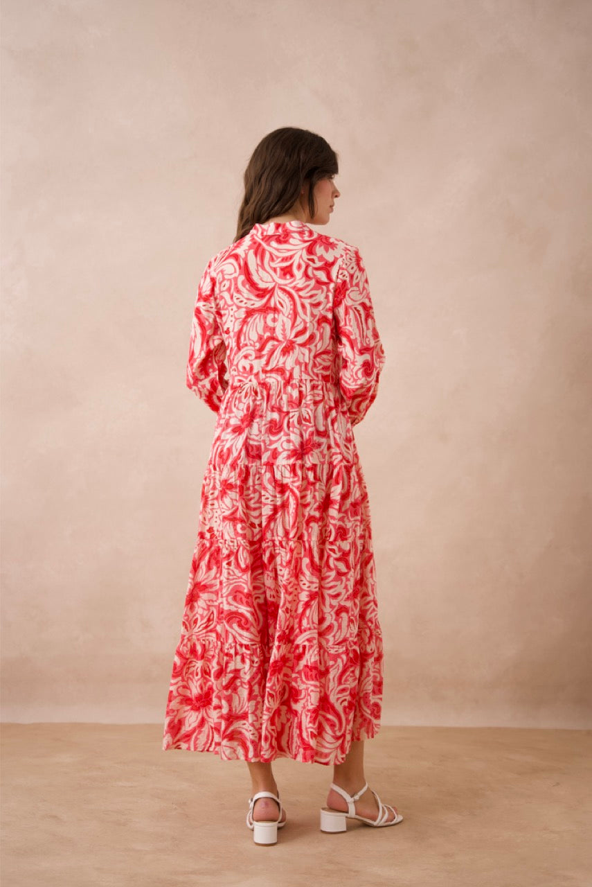 Robe longue imprimée fleurie Marbella