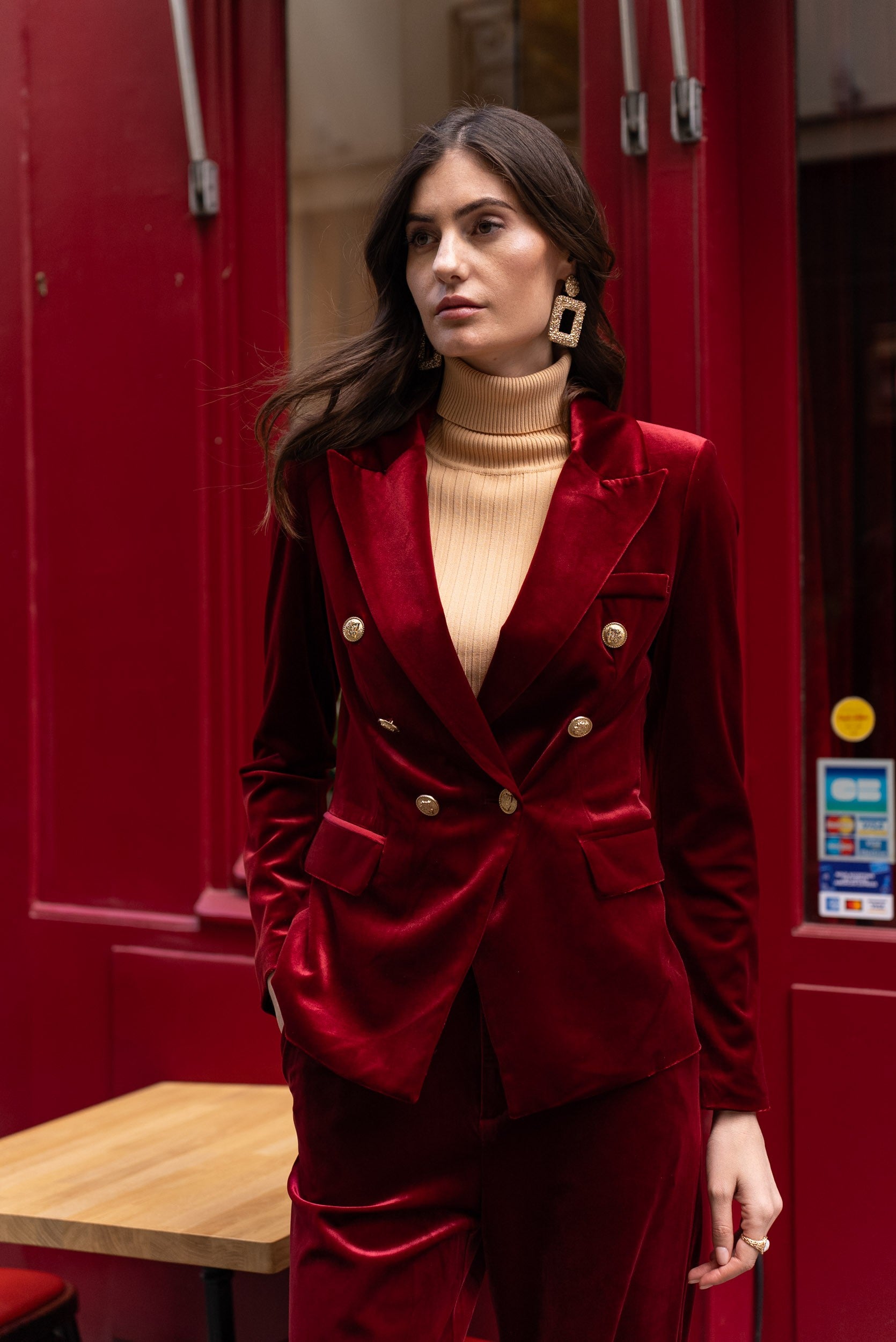 Gabrielle Velvet Blazer Jacket