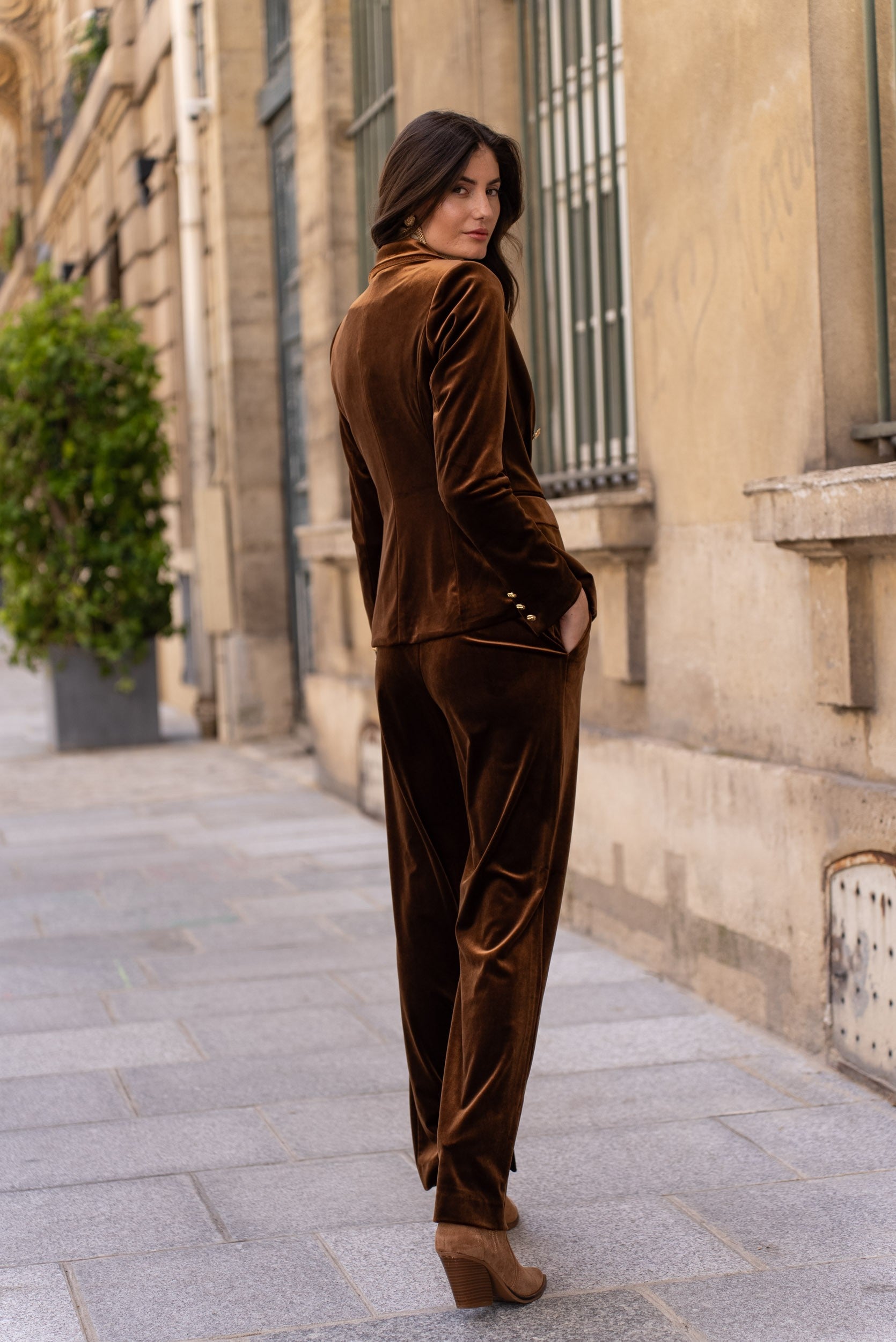 Gabrielle Velvet Blazer Jacket