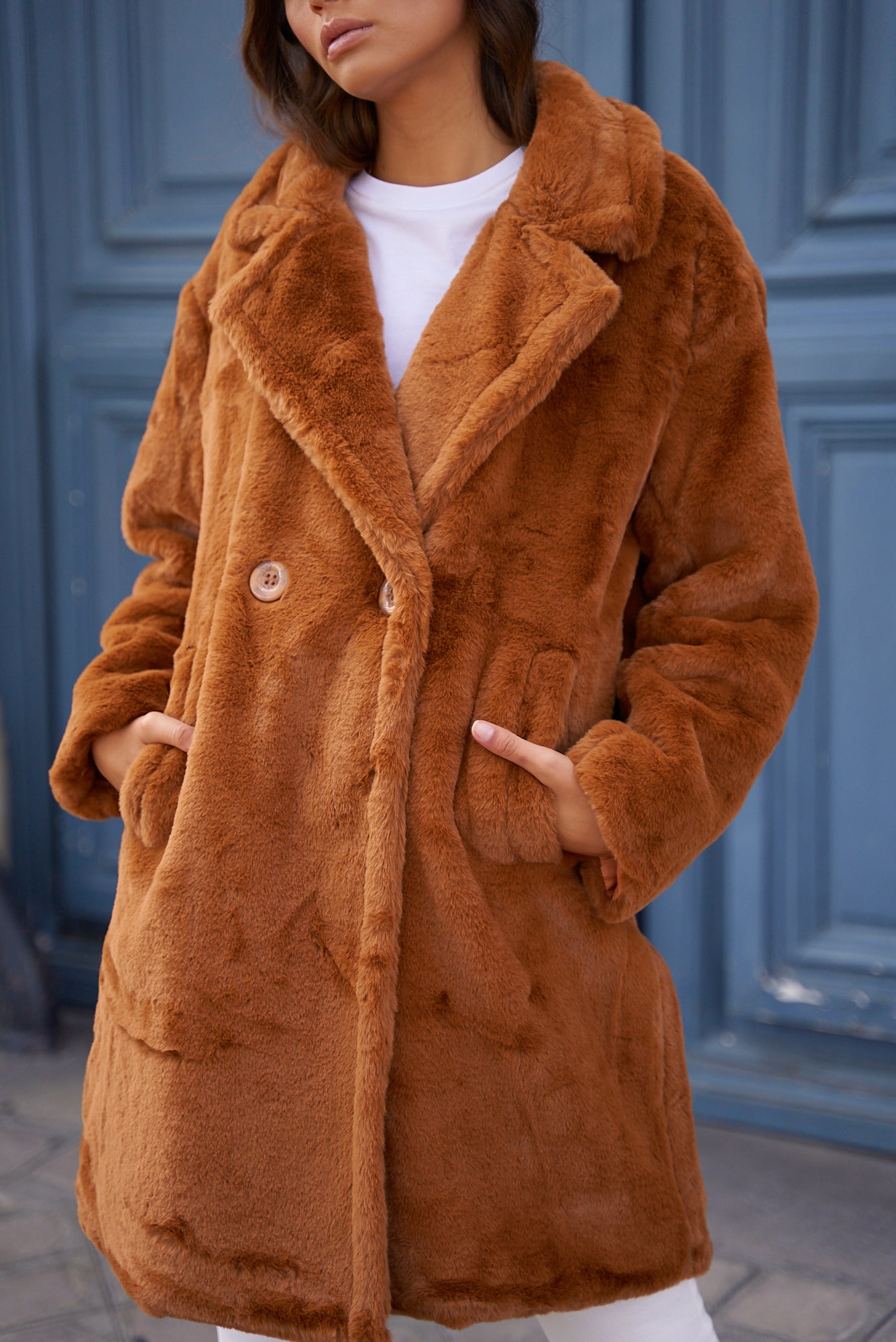 Oversized faux fur coat