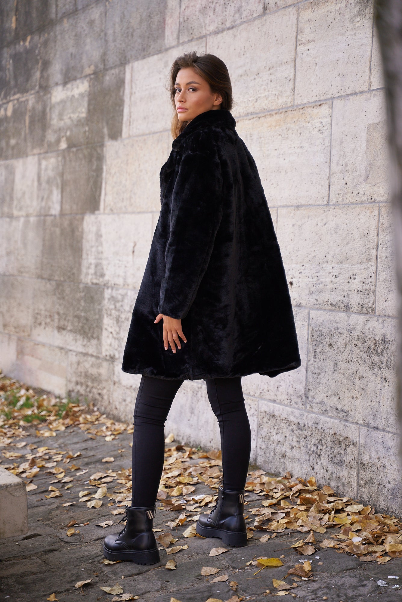 Oversized faux fur coat